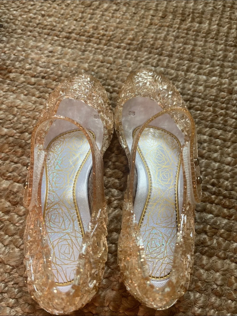 Girls' Glitter Jelly Mary Jane Flats in Champagne